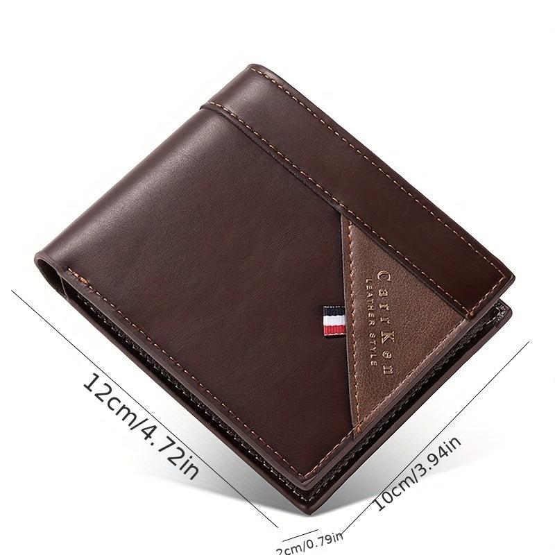 CarrKen Men's Short PU Leather Wallet with Money Clip