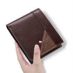 CarrKen Men's Short PU Leather Wallet with Money Clip