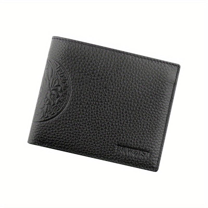 Men's Large Capacity Cowhide Wallet Business Card Holder Short Wallet