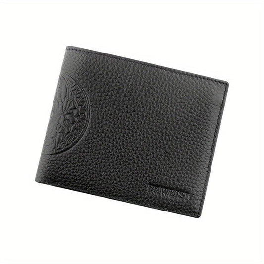 Men's Large Capacity Cowhide Wallet Business Card Holder Short Wallet