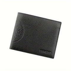 Men's Large Capacity Cowhide Wallet Business Card Holder Short Wallet