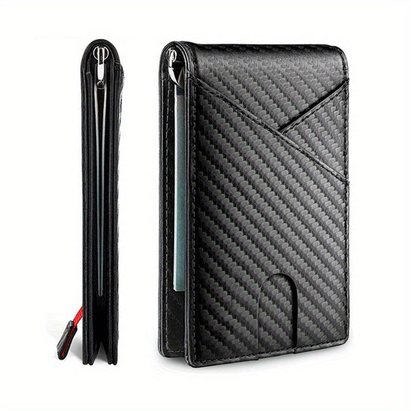Men's RFID Blocking Wallet Carbon Fiber Money Clip Card Case Holder