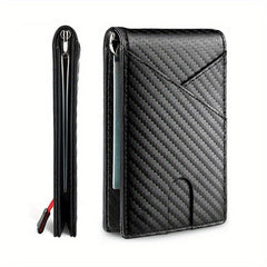 Men's RFID Blocking Wallet Carbon Fiber Money Clip Card Case Holder