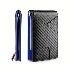 Men's RFID Blocking Wallet Carbon Fiber Money Clip Card Case Holder