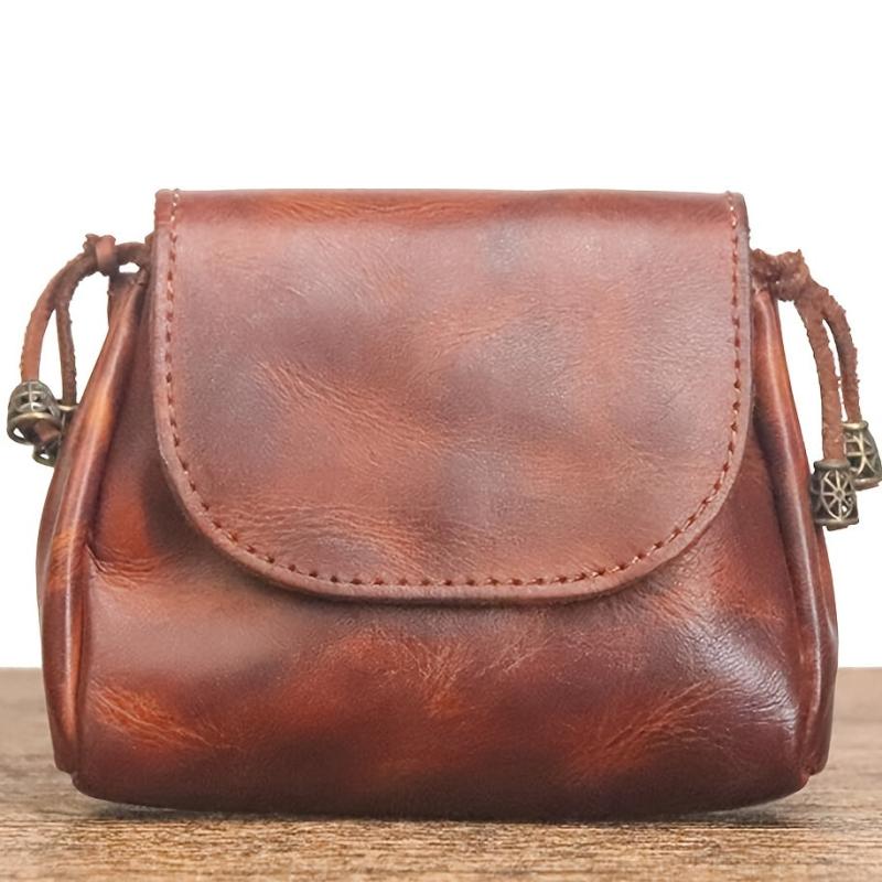 Vintage National Style Leather Coin Purse Key Bag