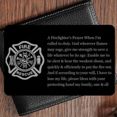 Firefighter Prayer Metal Card Wallet Clip Gift