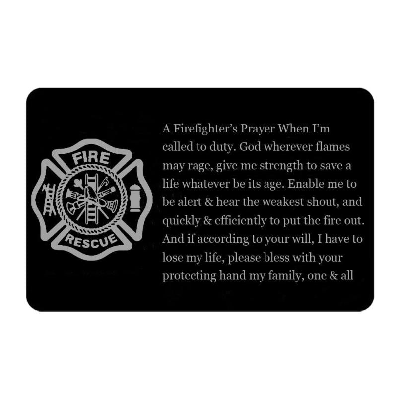 Firefighter Prayer Metal Card Wallet Clip Gift