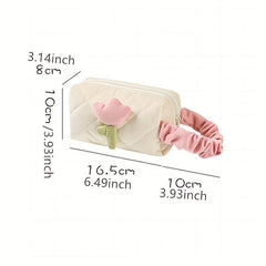 Corduroy Square Cosmetic Bag Soft Texture Portable Travel Storage Bag
