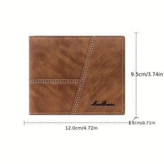Men's Leather Short Wallet Money Clip Card Holder Coin Purse