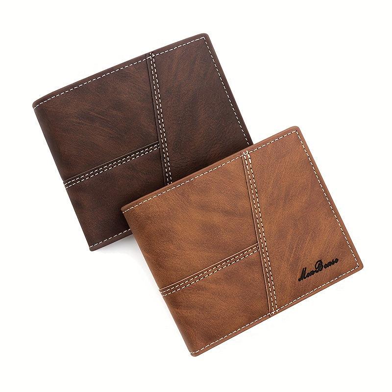 Men's Leather Short Wallet Money Clip Card Holder Coin Purse