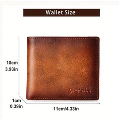 Men's Anti Theft Leather Wallet Bifold Short Multifunction Credit Card Holder