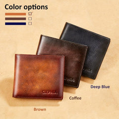 Men's Anti Theft Leather Wallet Bifold Short Multifunction Credit Card Holder