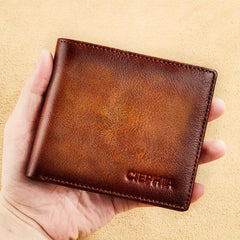 Men's Anti Theft Leather Wallet Bifold Short Multifunction Credit Card Holder