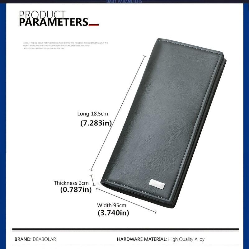 Men's Long Wallet Soft Leather Wallet Plus Large Capacity Mobile Phone Bag