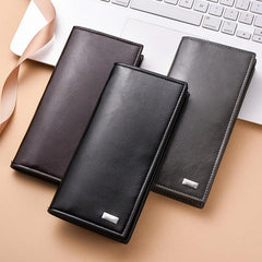Men's Long Wallet Soft Leather Wallet Plus Large Capacity Mobile Phone Bag