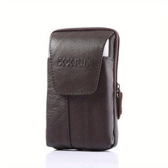 Men's Leather Waist Bag Vertical Belt Clip Waterproof Purse
