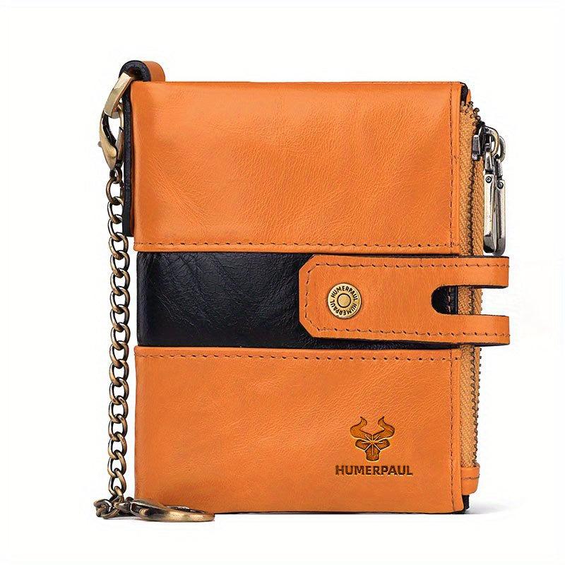 Men's RFID Leather Travel Wallet with Zipper Pocket