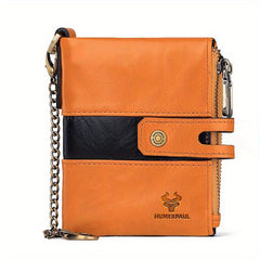 Men's RFID Leather Travel Wallet with Zipper Pocket