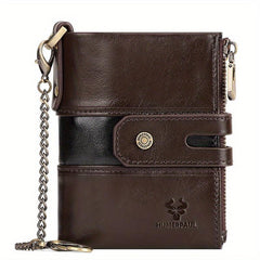 Men's RFID Leather Travel Wallet with Zipper Pocket