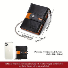 Men's RFID Leather Travel Wallet with Zipper Pocket
