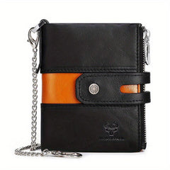 Men's RFID Leather Travel Wallet with Zipper Pocket