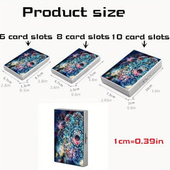 Geometric Floral Stainless Steel Card Box 6-10 Card Slots