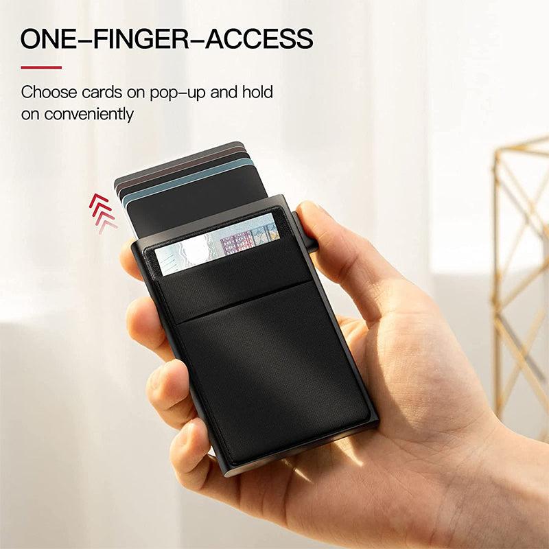 Aluminum RFID Blocking Card Holder Pop Up Credit Card Holder