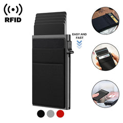 Aluminum RFID Blocking Card Holder Pop Up Credit Card Holder