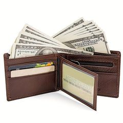 Men's Vintage Leather Short Wallet Card Holder Purse