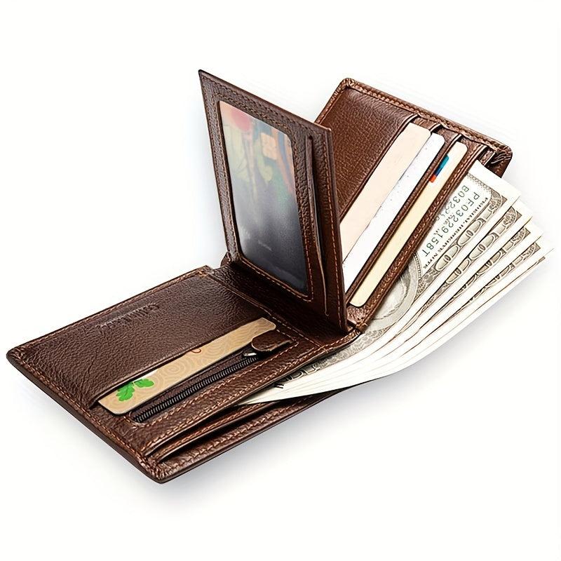 Men's Vintage Leather Short Wallet Card Holder Purse