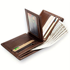 Men's Vintage Leather Short Wallet Card Holder Purse
