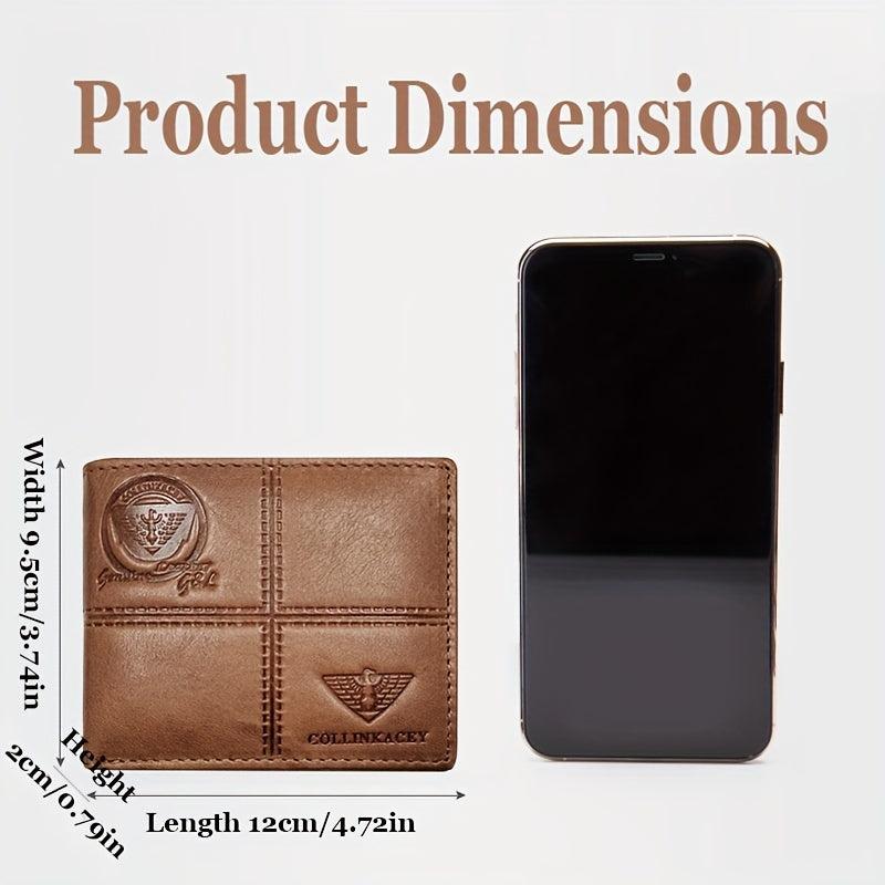 Men's Vintage Leather Short Wallet Card Holder Purse