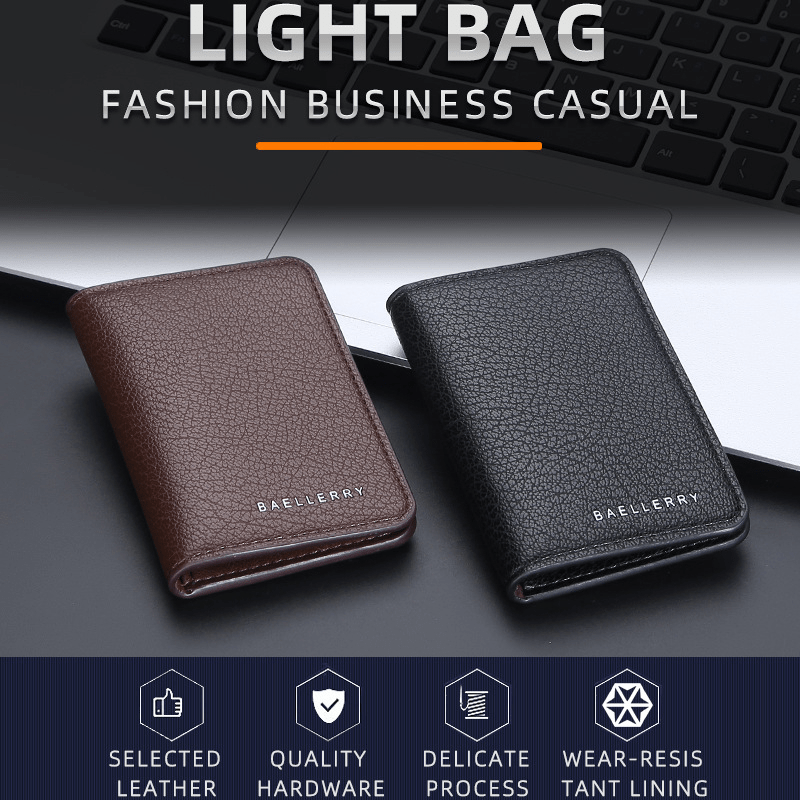 Men's Card Bag Lychee Pattern Thin Card Holder