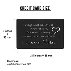 Metal Wallet Card LOVE Note For Him Anniversary Gift