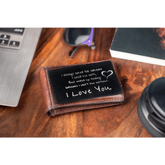 Metal Wallet Card LOVE Note For Him Anniversary Gift