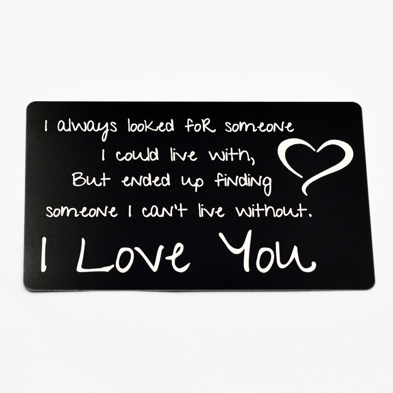 Metal Wallet Card LOVE Note For Him Anniversary Gift