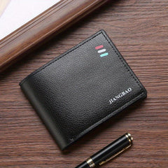 Men's Leather Short Wallet with Multiple Card Slots Large Capacity