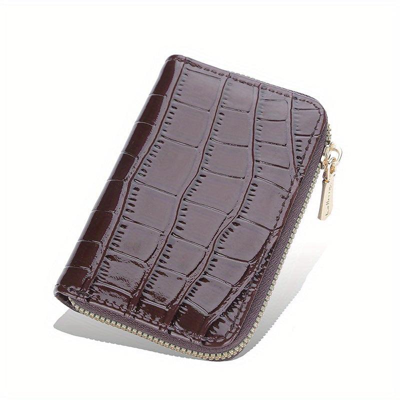 PU Leather Card Holder Zipper Coin Purse Wallet for Women Men