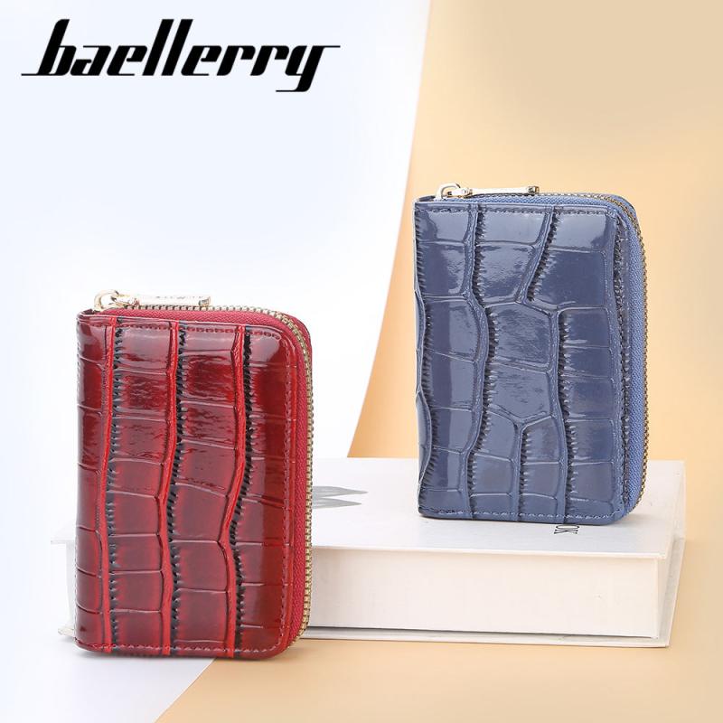 PU Leather Card Holder Zipper Coin Purse Wallet for Women Men