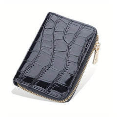 PU Leather Card Holder Zipper Coin Purse Wallet for Women Men