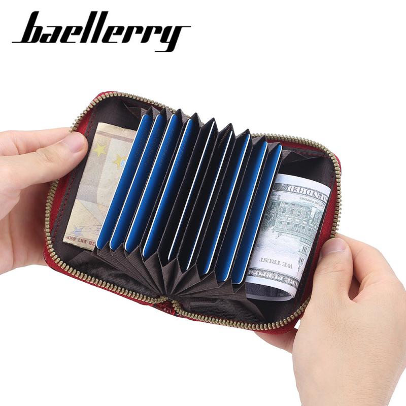 PU Leather Card Holder Zipper Coin Purse Wallet for Women Men
