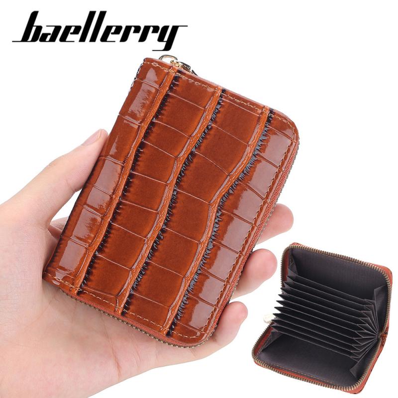 PU Leather Card Holder Zipper Coin Purse Wallet for Women Men