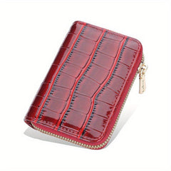 PU Leather Card Holder Zipper Coin Purse Wallet for Women Men