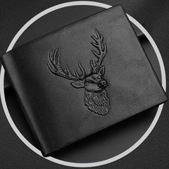 Deer Head Pattern 3D Embossed Men's Business Wallet