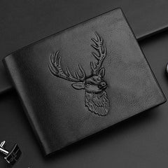 Deer Head Pattern 3D Embossed Men's Business Wallet