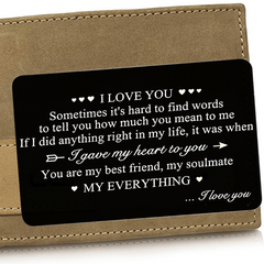 Engraved I Love You Wallet Card - Anniversary Gift For Boyfriend