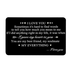 Engraved I Love You Wallet Card - Anniversary Gift For Boyfriend