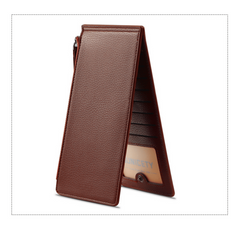 Men's Anti theft Long Wallet PU Large Capacity Card Holder Zipper Coin Purse