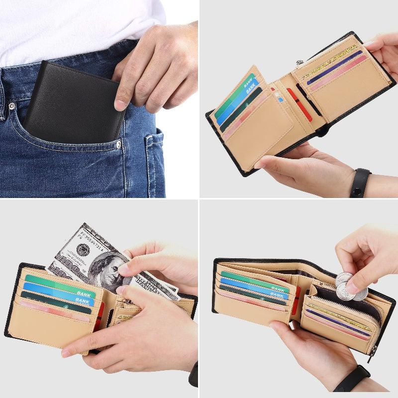 Leather Men's Wallet Cowhide Coin Purse Large Capacity