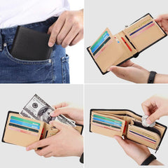 Leather Men's Wallet Cowhide Coin Purse Large Capacity